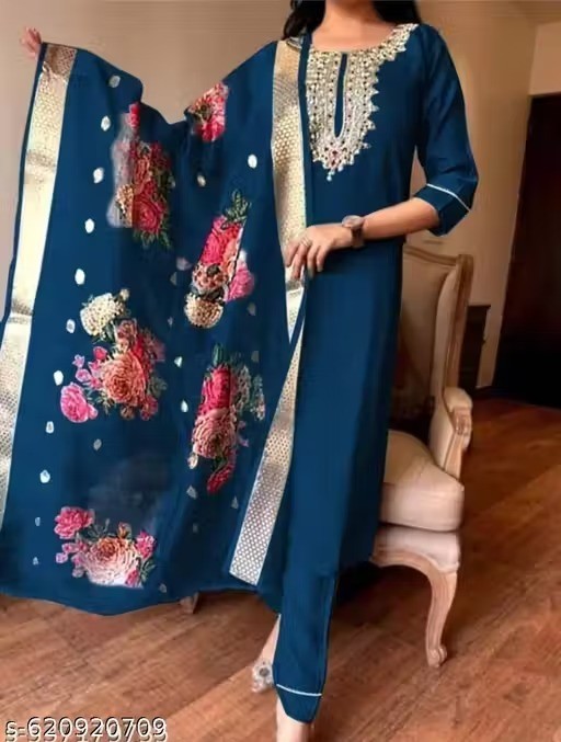 Indian Salwar Kameez Suit Readymade 3Pc Women Party Wear Dress Dupatta