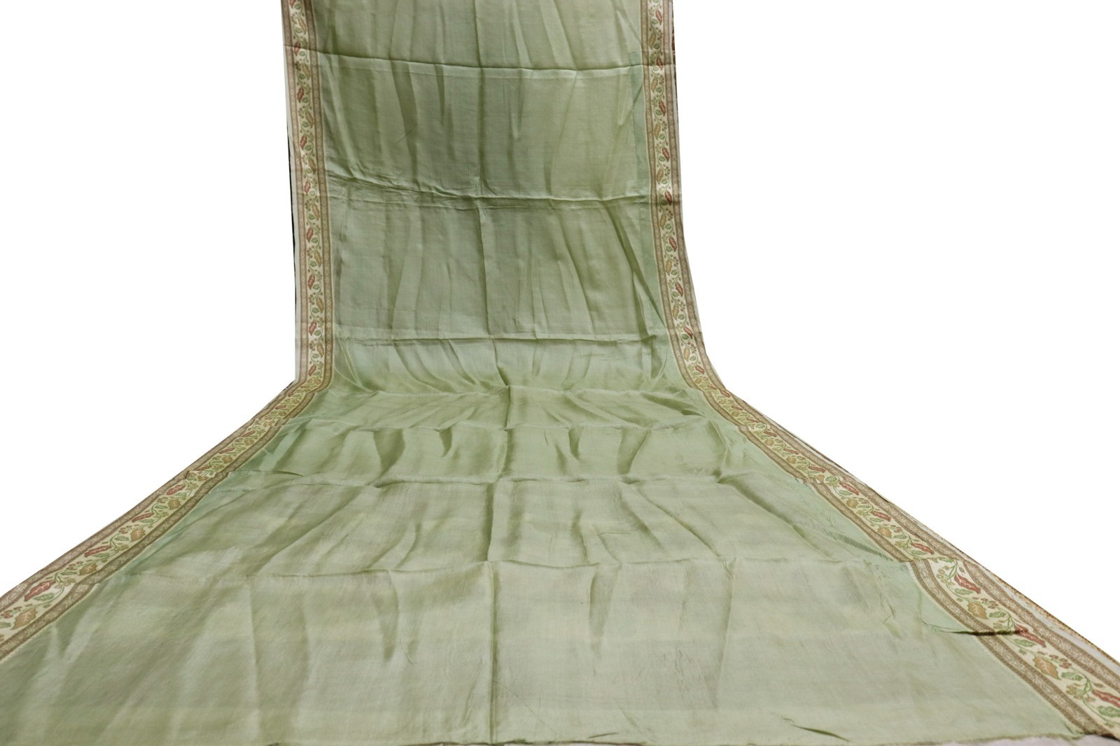 Vintage Tussar Silk Saree, Upcycled Printed Tussah Silk DIY Fabric TS1127