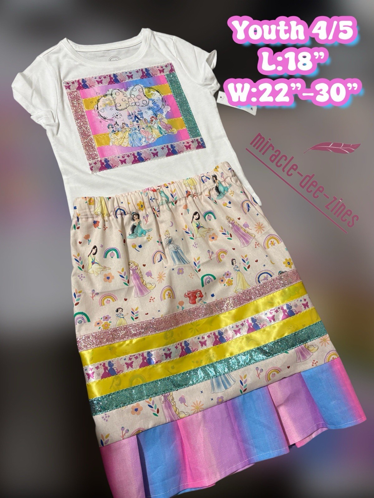 Youth Small Native American Princess Ribbon Skirt Shirt set