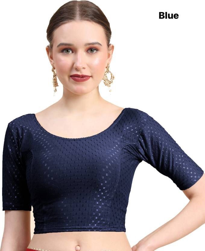 New stretchable Lycra Blouse Readymade Designer Sari Choli Indian crop top.