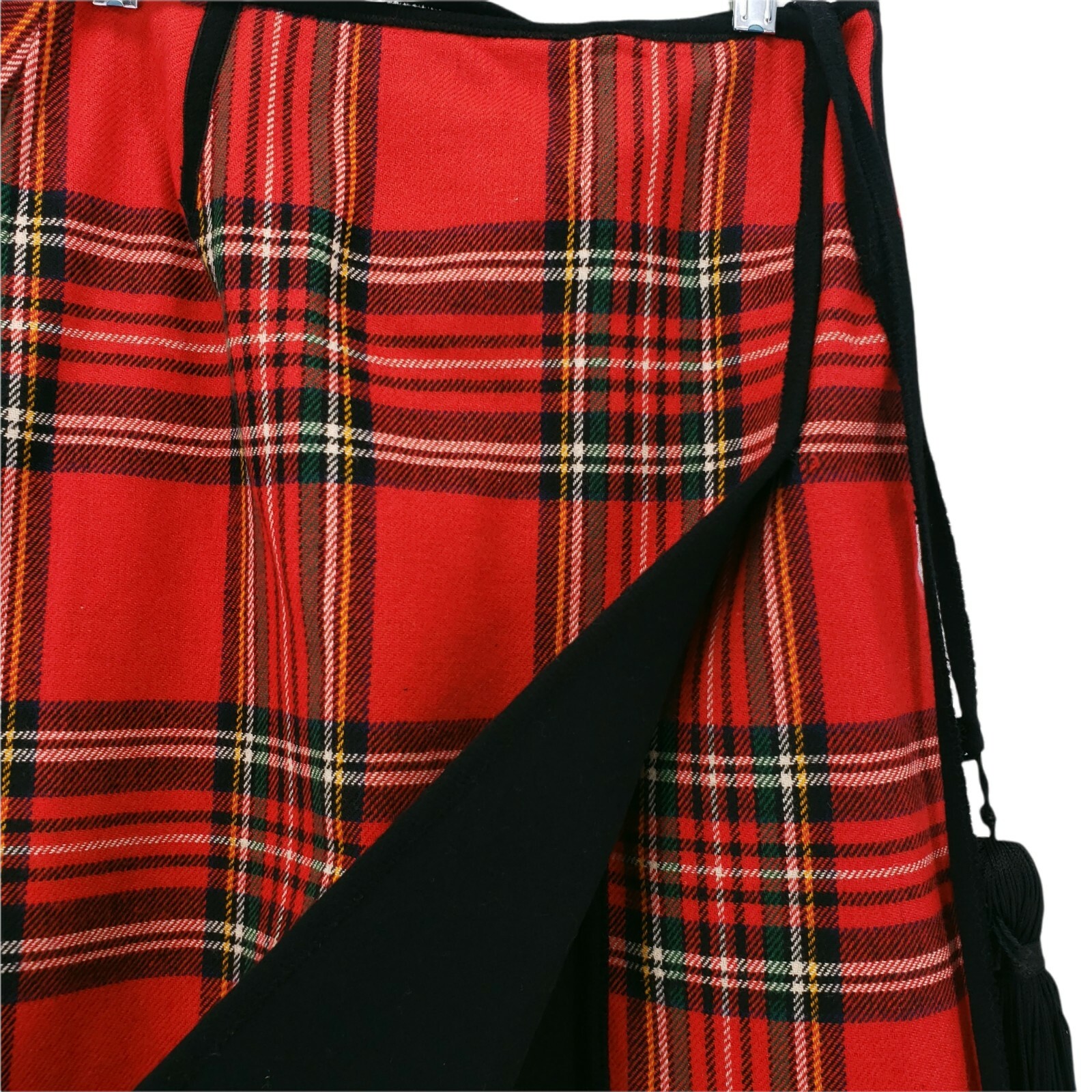 Vintage Tasseled Kilt Tartan Unbranded Red Plaid 23″ Waist EUC