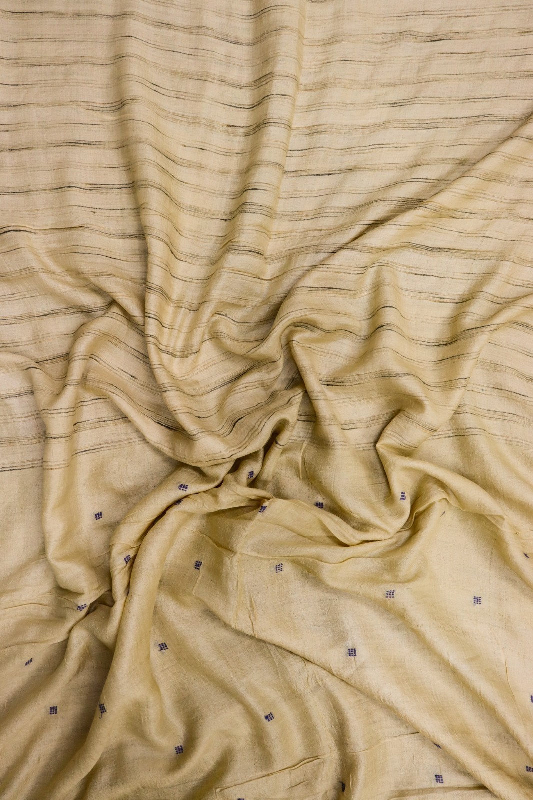 Vintage Tussar Silk Saree, Upcycled Printed Tussah Silk DIY Fabric TS1142