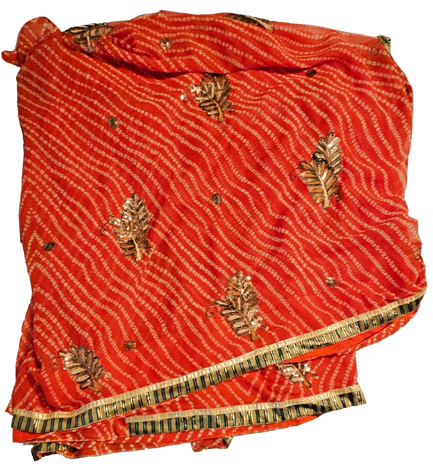 2 Piece Traditional WEDDING SAREE Hand Made Unbranded (see measurements)