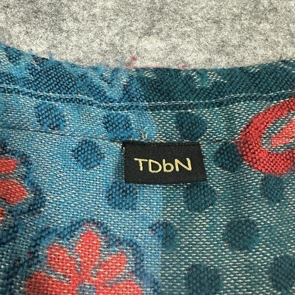TDbN Kimono Jacket S/M? Cashmere? Retro Floral Reversible Pockets