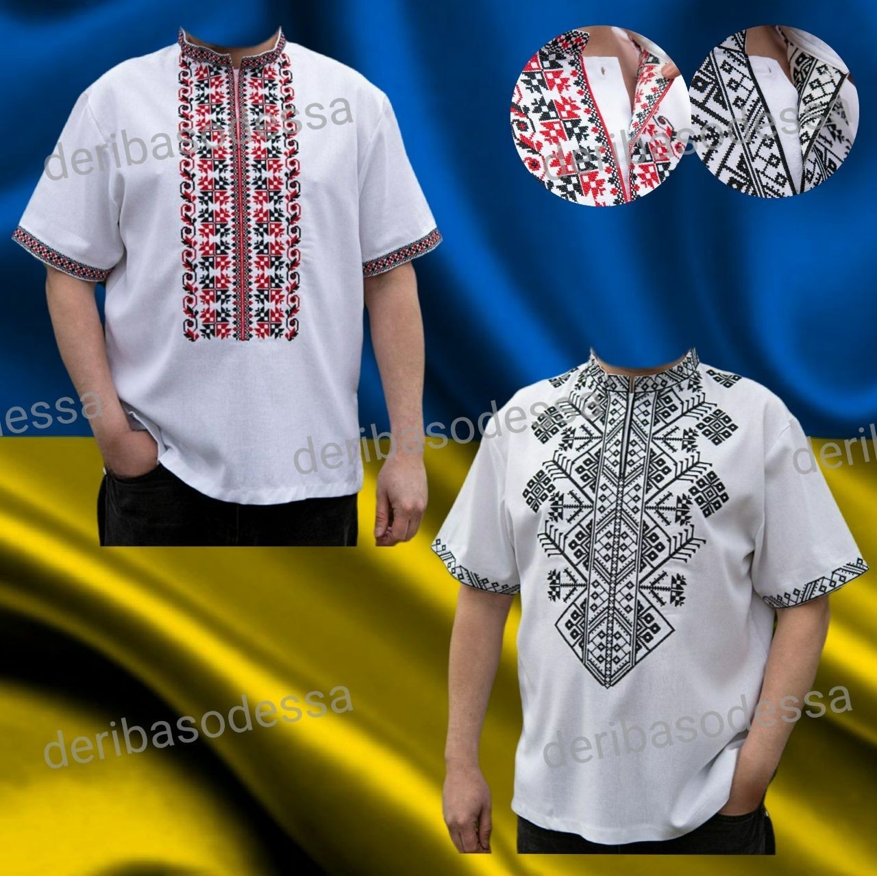 Traditional Ukrainian embroidered shirt for men Vyshyvanka S,M,L,XL,2XL,3XL,4XL