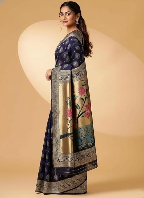 Women’s Banarasi Kanjivaram Art Silk Saree with Blouse Material