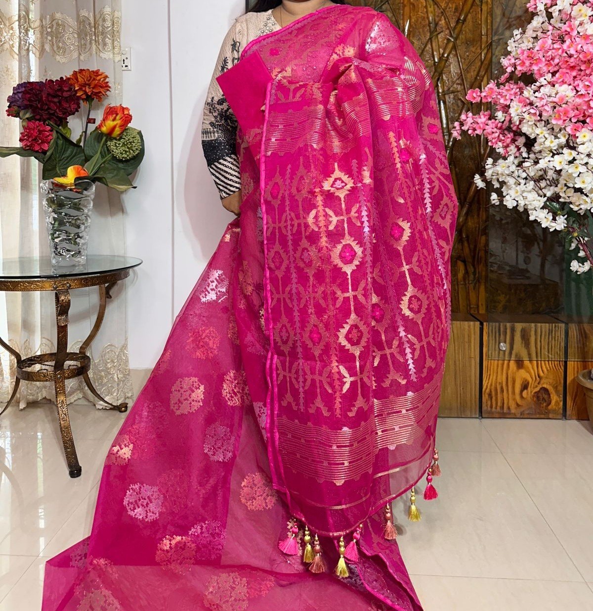 Exclusive Dhakai Handloom Jamdani Luxury Ethnic Saree Party Wear