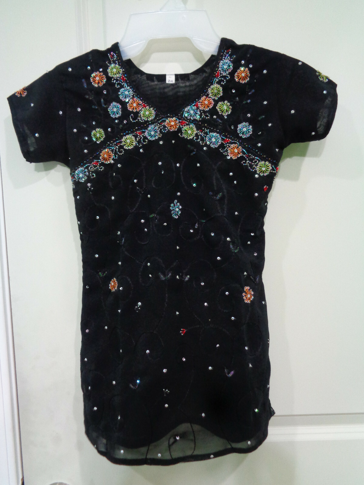 Beautiful Indian Party wear KURTI /Tunic girl Bust 15 1/2 Color Black