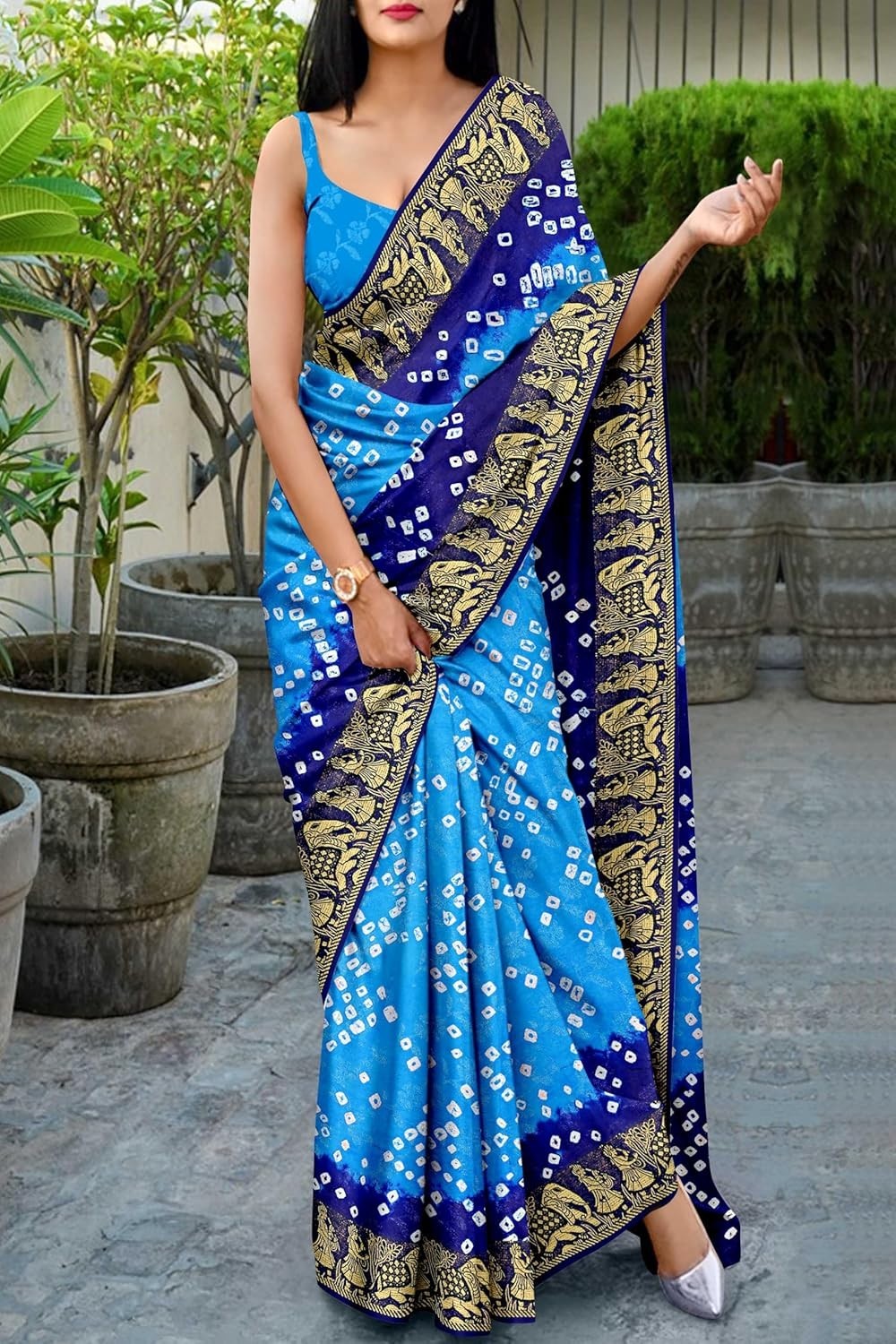 Women’s Zari Weaving Heavy Jacquard Border pure Art Silk Saree With Blouse Piece