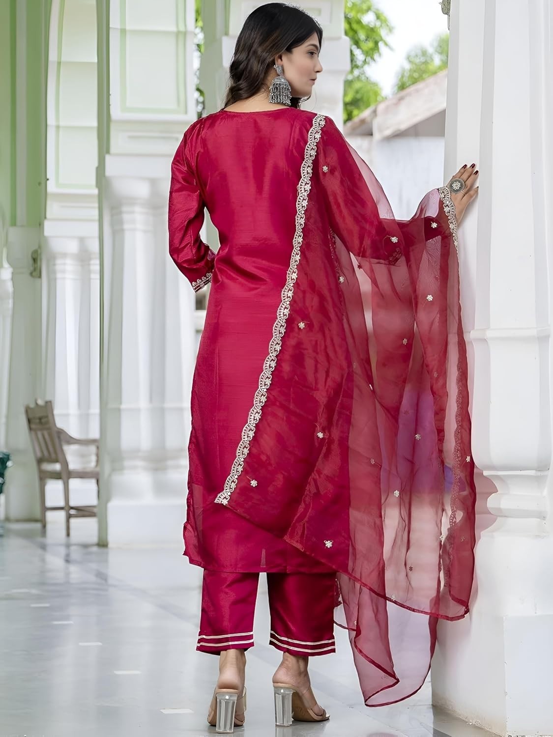 Women’s Viscose Rayon Trendy Regular Fit Embroidery Kurti with Bottom & Dupatta