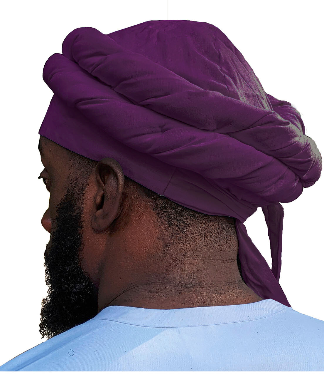 Purple African pre-tied Turban for Men
