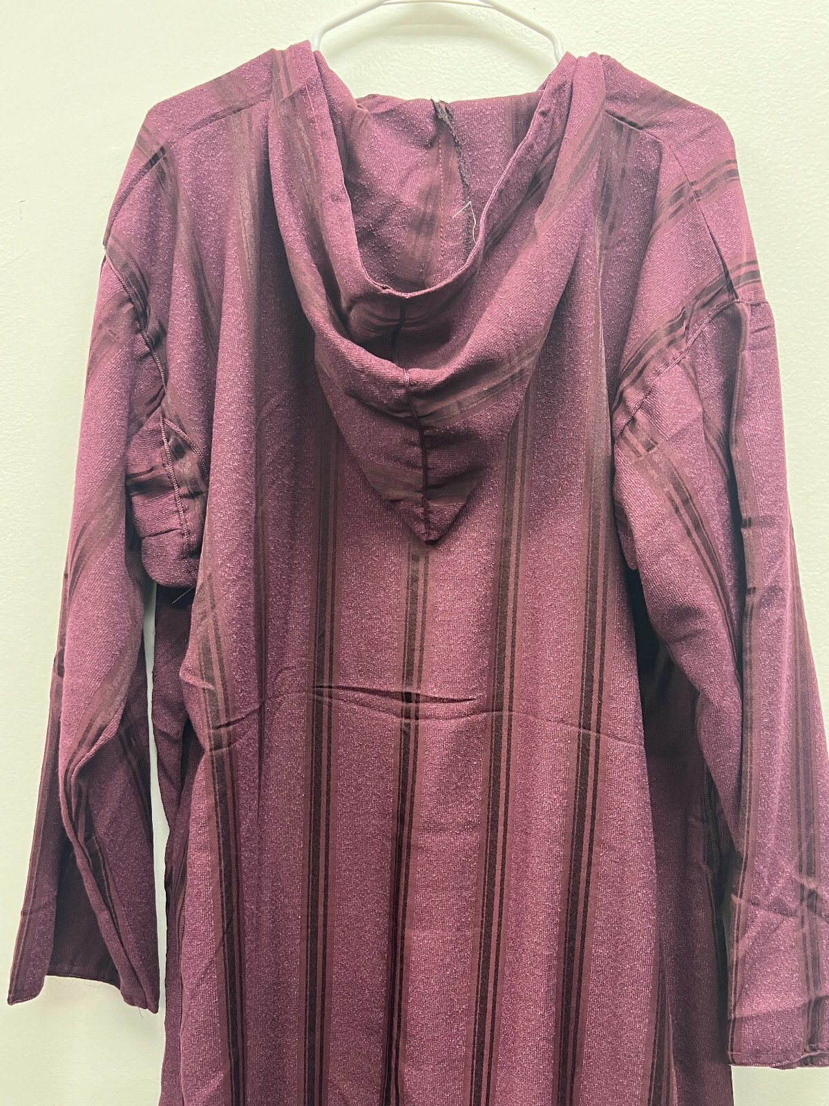Men’s Moroccan Djellaba Hooded Thobe Handmade Arab Dishdasha Maroon/Gold