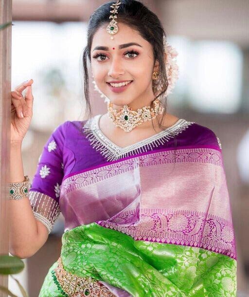 Saree Silk Sari Indian Vintage Fabric adorned with beautiful Zari work