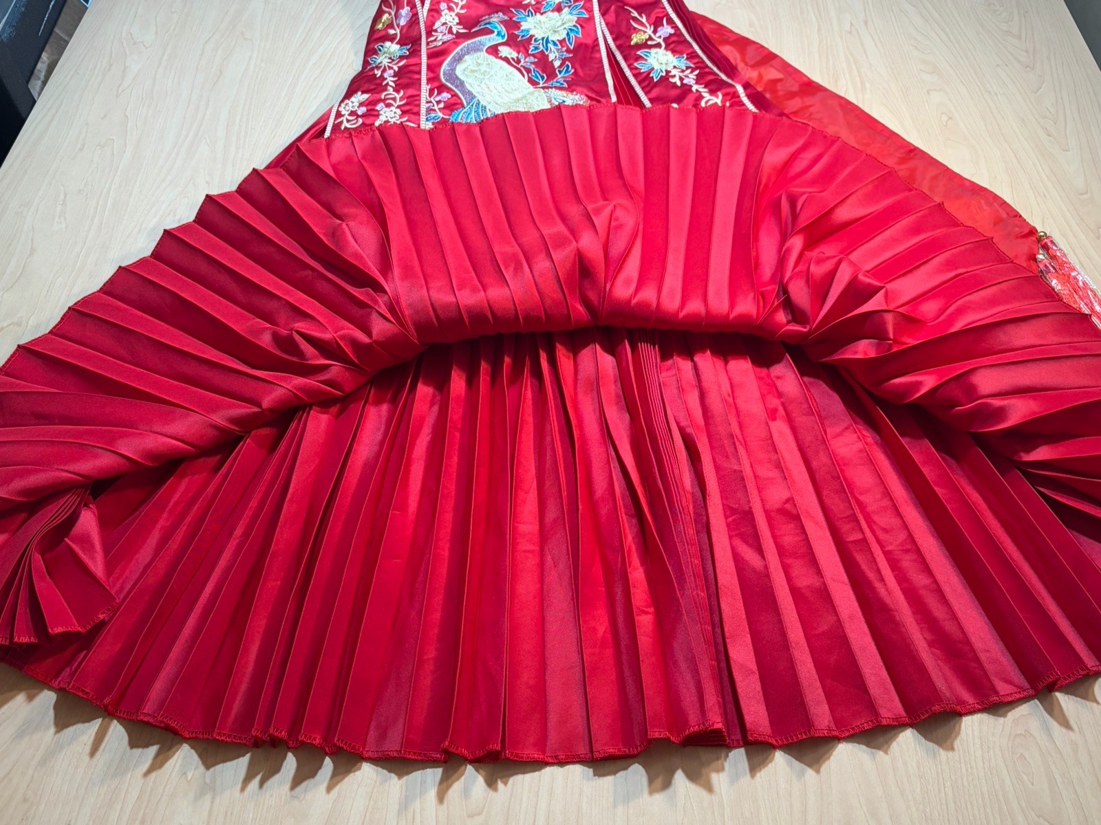 Chinese Wedding Dress Skirt NEW Peacock Traditional Medium Tea Ceremony