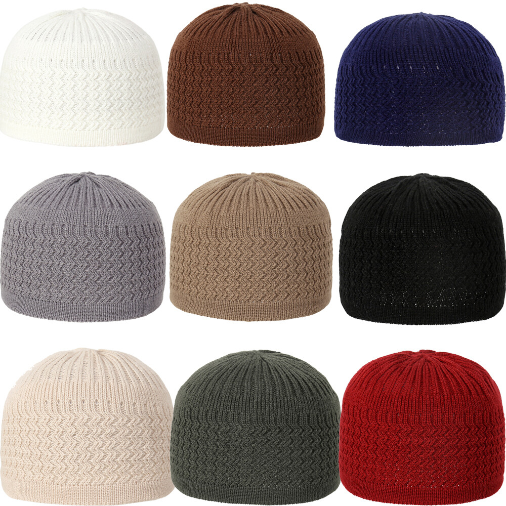 New Islamic Kufi Prayer Cap Egyptian Men’s Muslim Hat Crochet Knitted Headwear