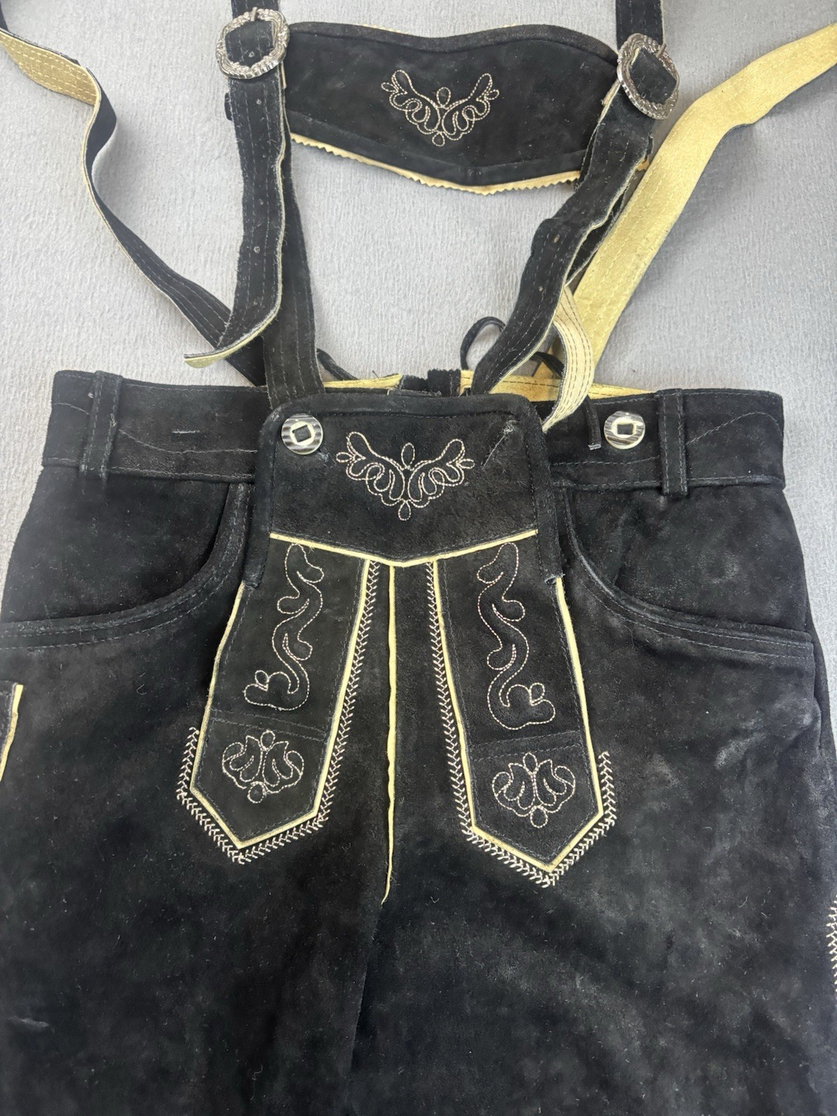German Trachten Moden Oktoberfest Bliss-Munich.De Men Leather Black Size 48