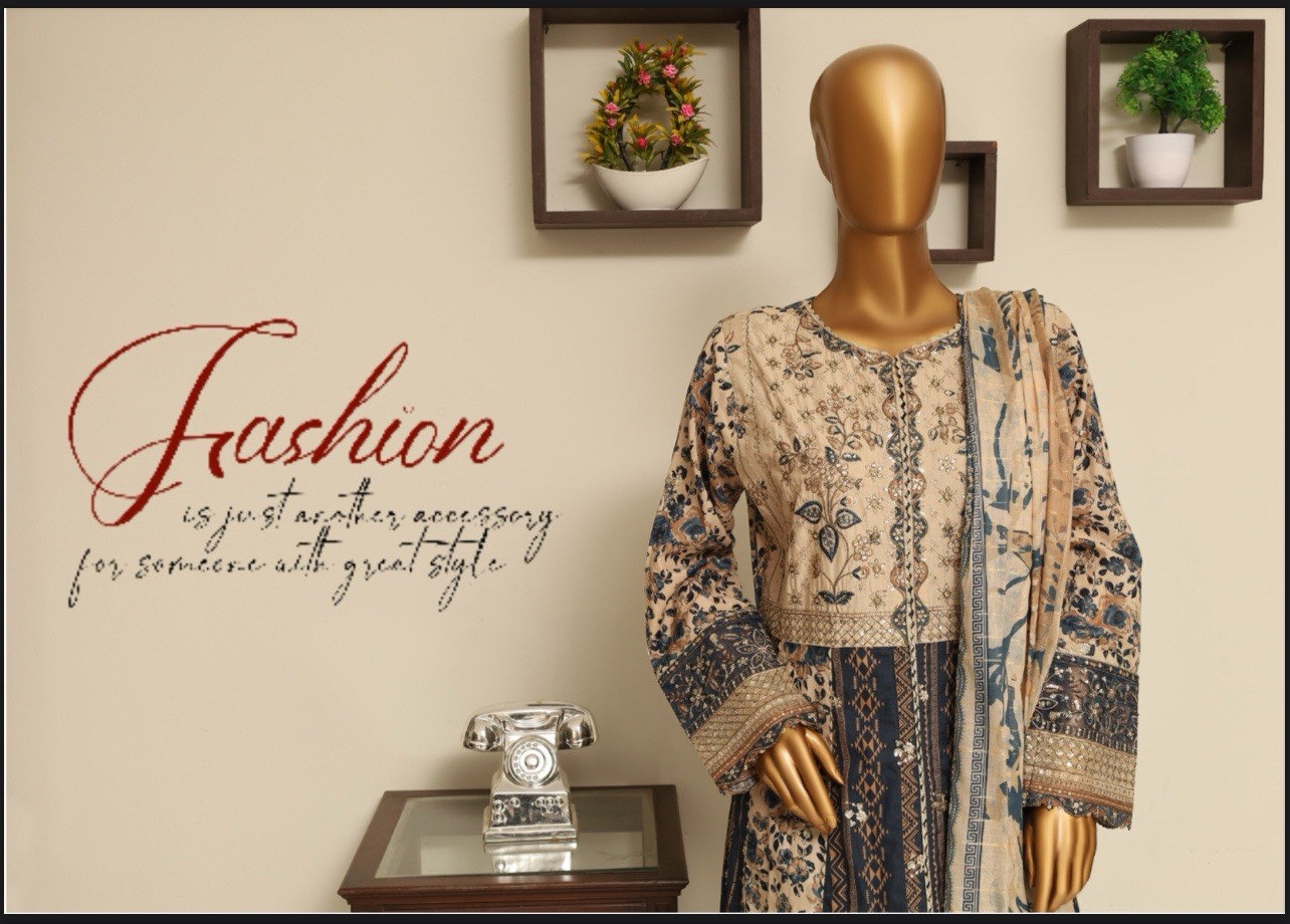 BIN SAEED EXCLUSIVE LAWN FULL EMBROIDERED FROCKS 3PC COLLECTION