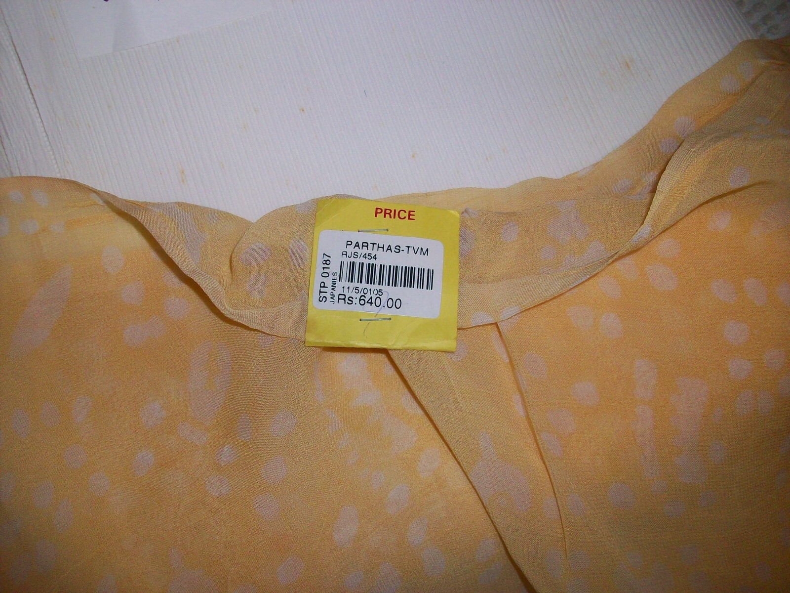 Vintage Sheer Tie Dye Rayon Crepe Border Print Fabric Sari Saree Parthas NWT