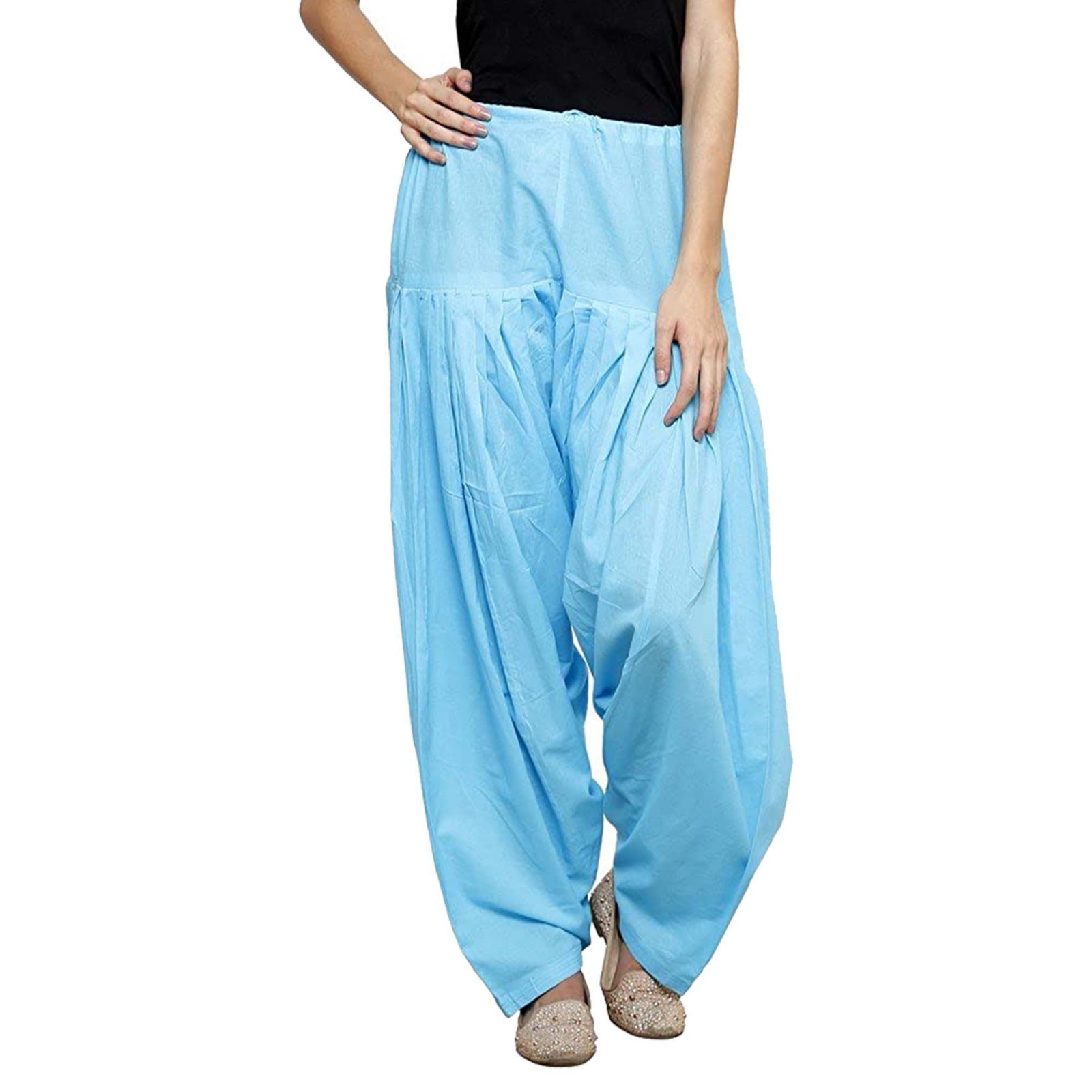 Women’s Cotton Patiala Regular Fit Salwar Pants Regular Sky Blue Color