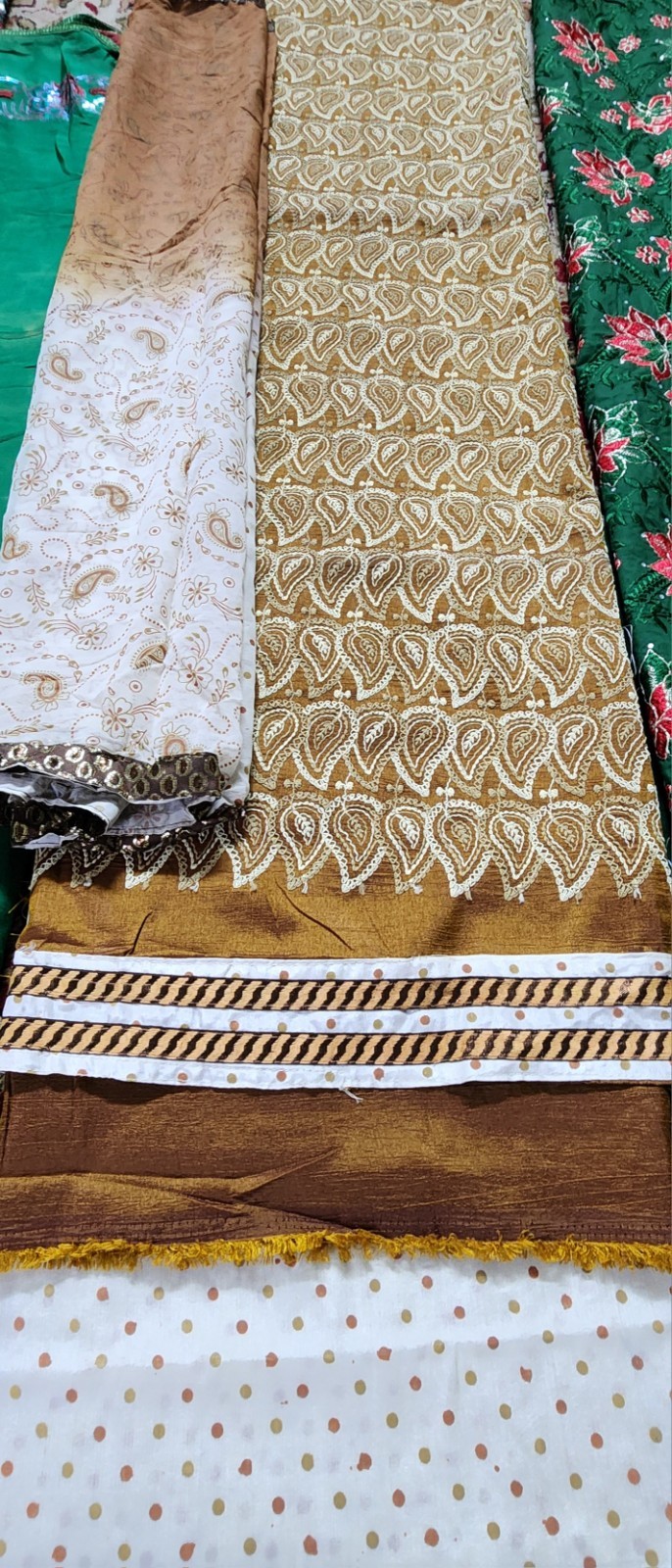 3 Peice Cotton Blend Unstitched open fabric Salwar Kameez dupatta suit Set