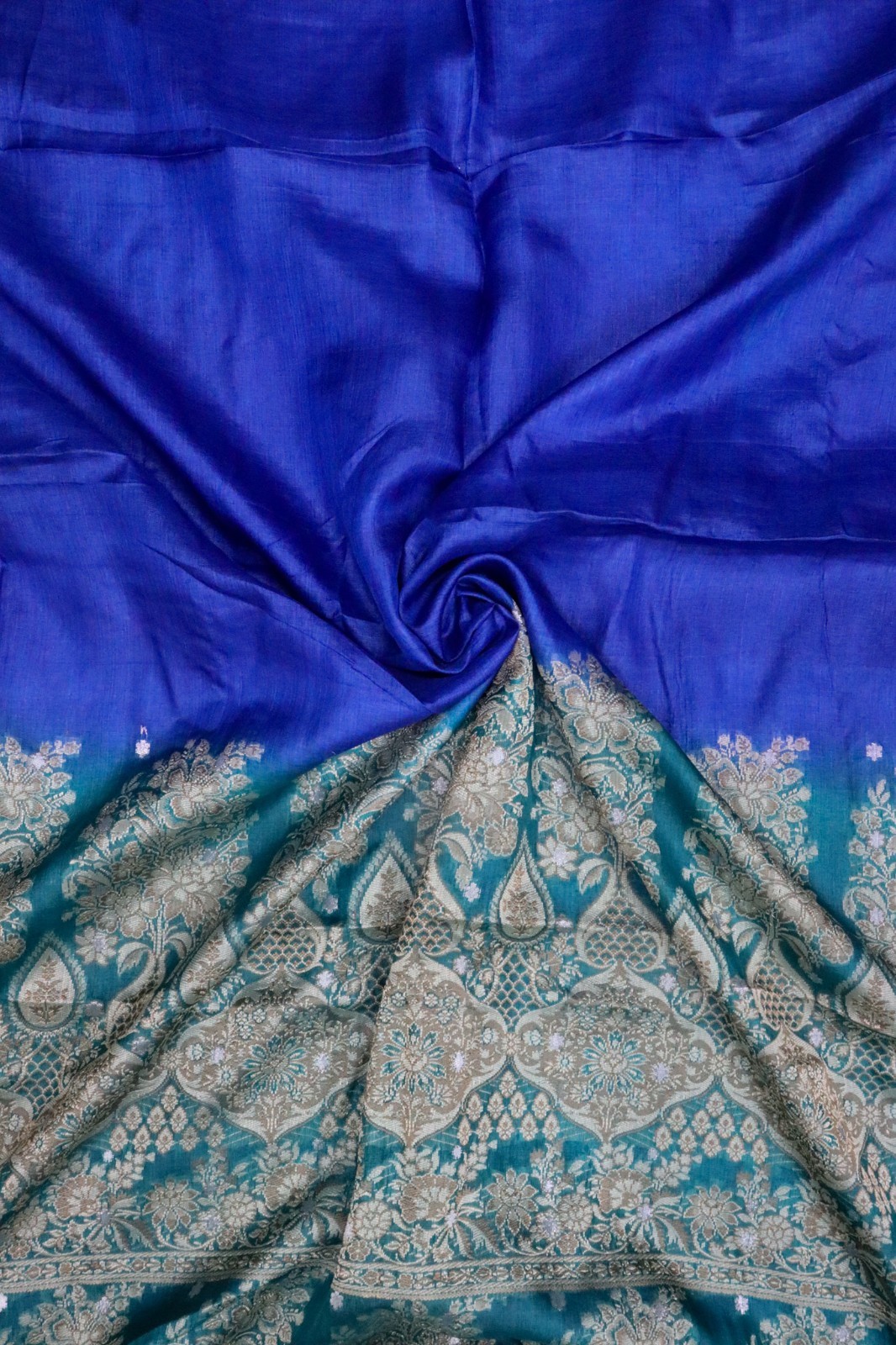 Vintage Tussar Silk Saree, Upcycled Printed Tussah Silk DIY Fabric TS1163