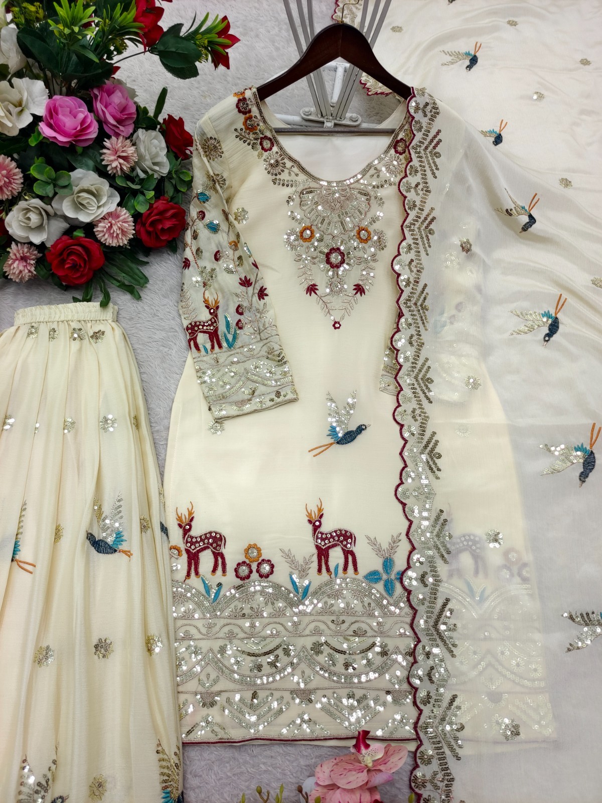 Pakistani Salwar Kameez Ready To Wear Chinon Silk Wedding Party Bollywood Indian