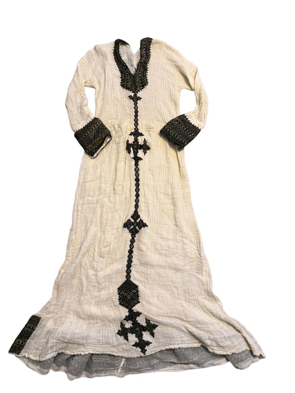 Traditional Ethiopian Habisha Handwoven Cotton Embroidered Dress One Size