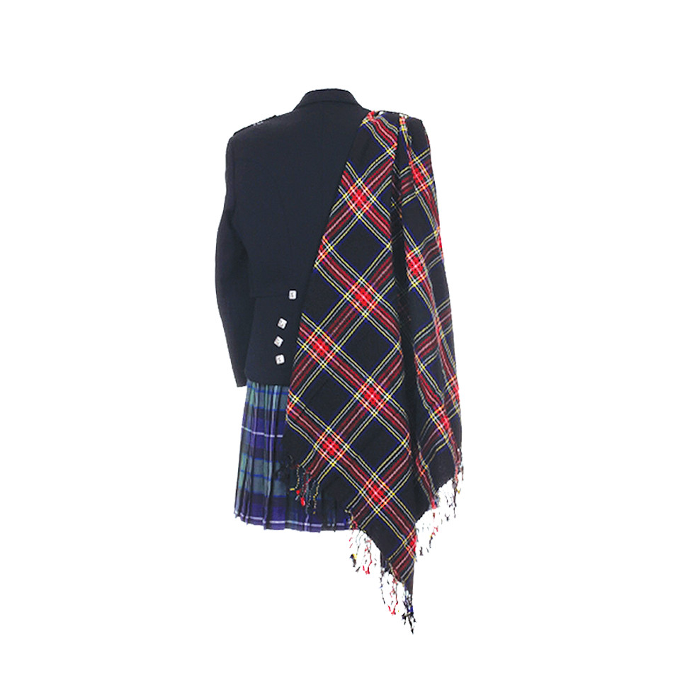 Scottish Tartan Fly Plaid, Approx 1.1m sq, 45 tartans – Acrylic Wool Unisex