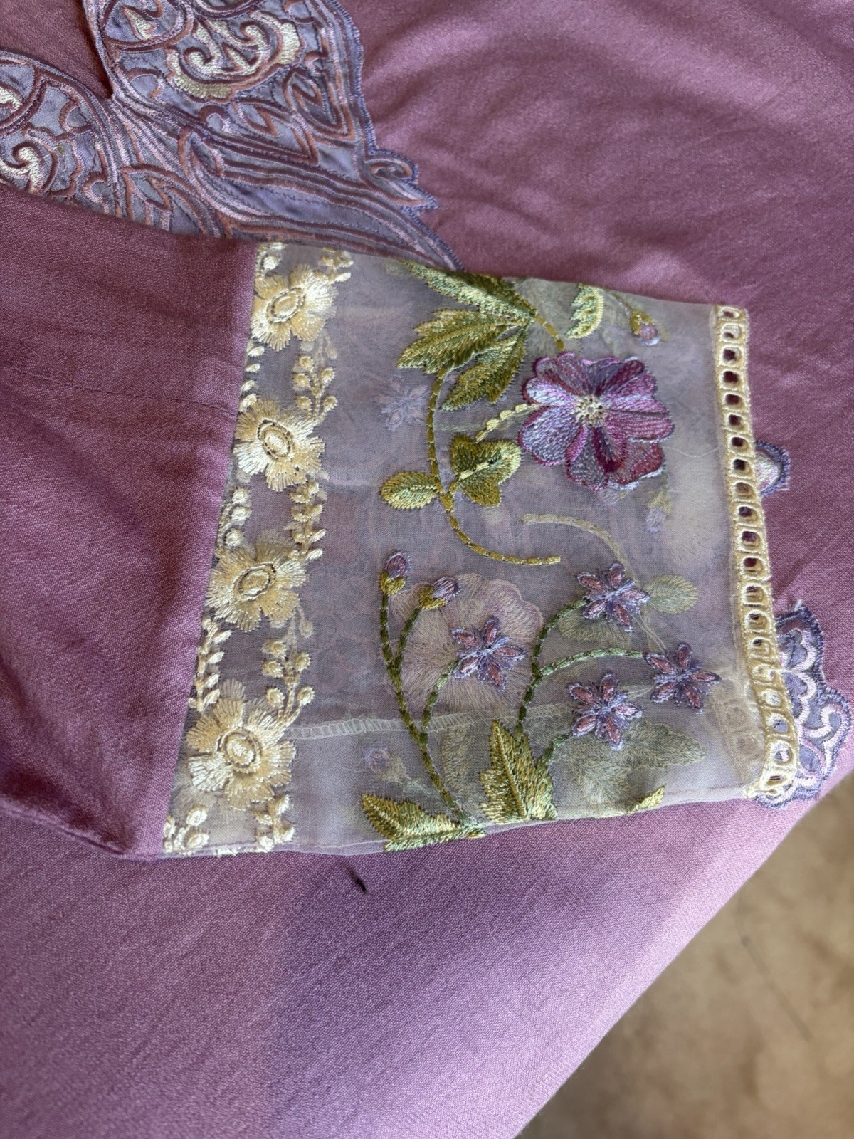 Branded Purple / Lilac ombré dyed embroidered pakistani formal dress not MariaB