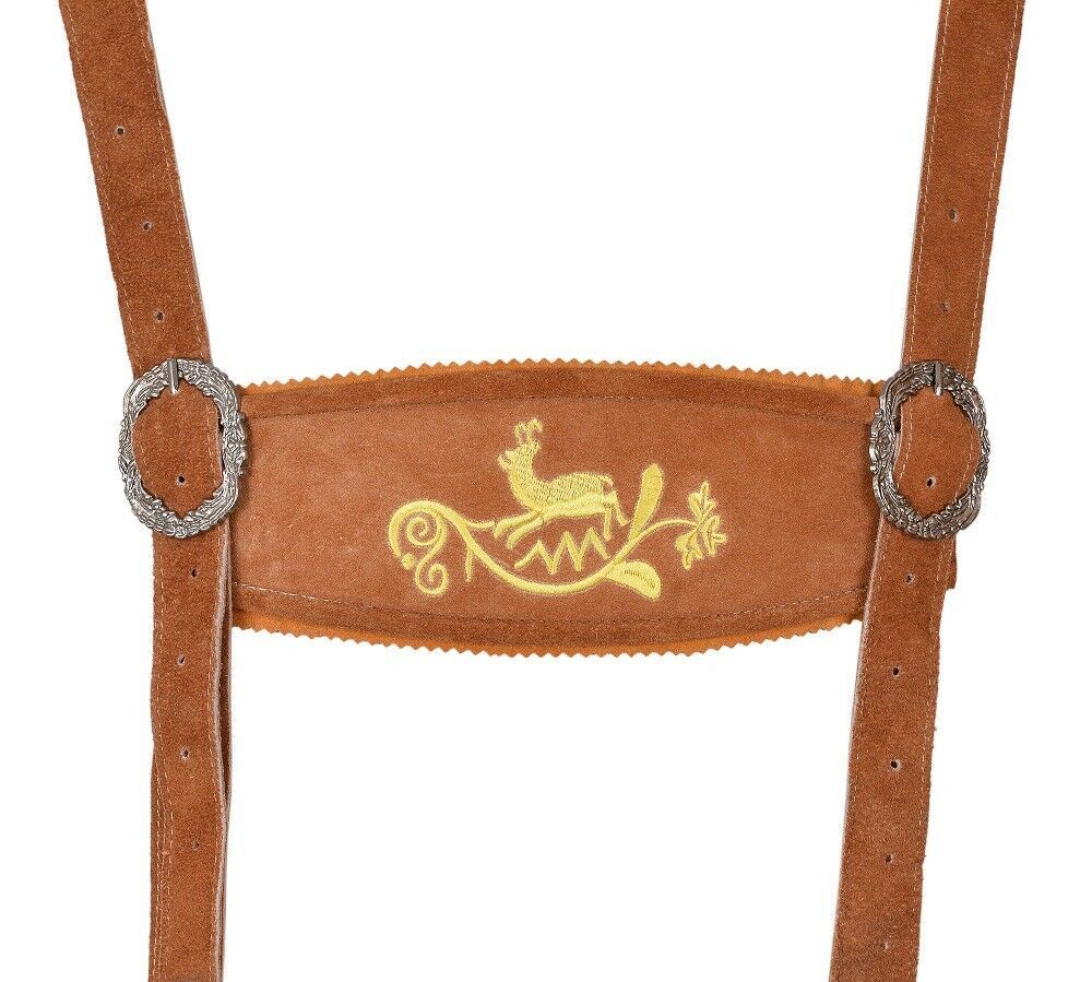 German Bavarian Oktoberfest Trachten Lederhosen Real Leather Men Matching Short