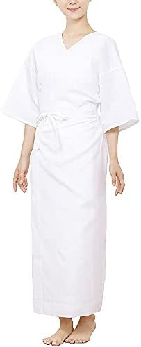 Women’s Japanese Juban Kimono Undergarment Slip – White Cotton Blend, 49″ Long