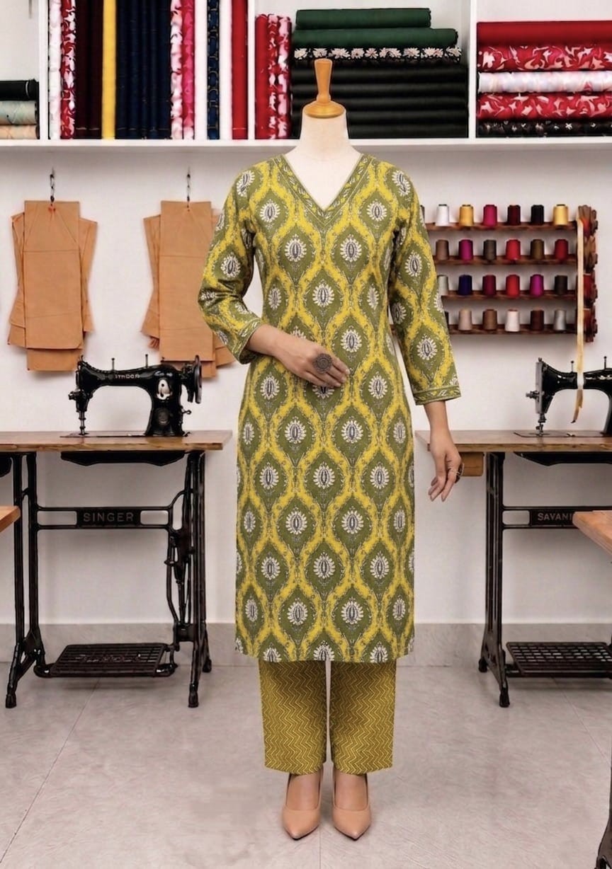 Jaipuri Hand Printed Cotton straight kurta set, mother’s day gift, gift for her