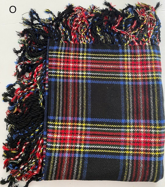 Scottish Traditional Tartan Fly Plaid Hands Fringed Acrylic Wool Scarf Rolled Sh