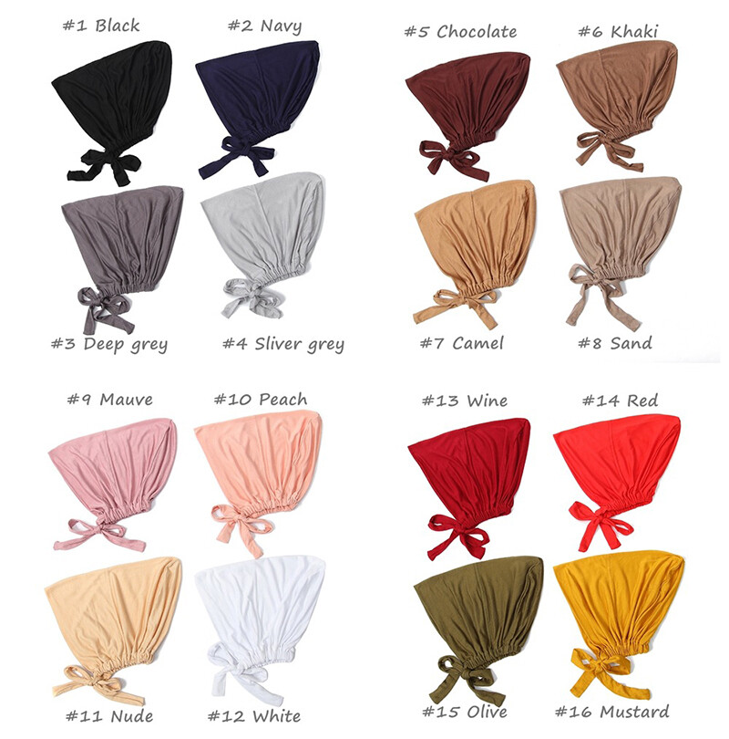 Adjustable Muslim Head Scarf Inner Hijab Caps Islamic Underscarf Ninja Scarf Hat