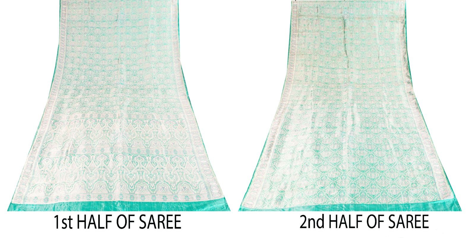 Sanskriti Vintage Green Pure Satin Saree Banarasi Brocade Tanchoi Handwoven Sari