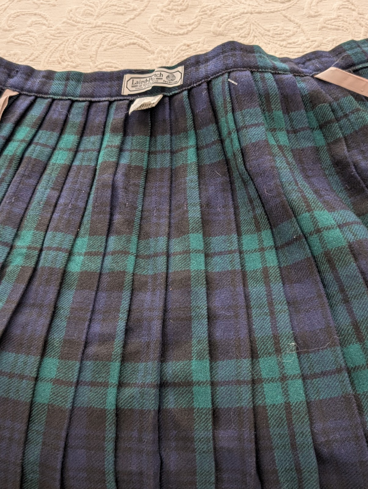 Vntg Laird Portch Of Scotland Kilt Skirt Black Watch Plaid Sz 6