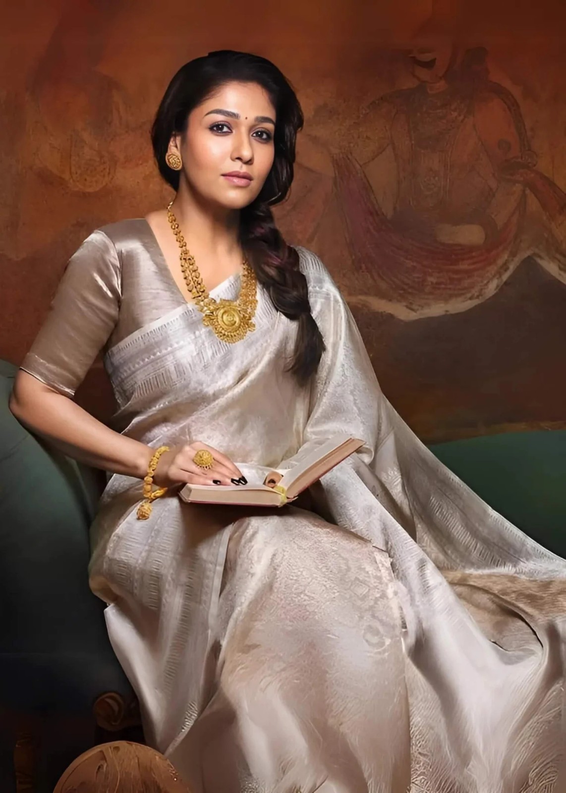 Women Silver Kanjivaram Silk Saree Zari Work Traditional Wear With Blouse