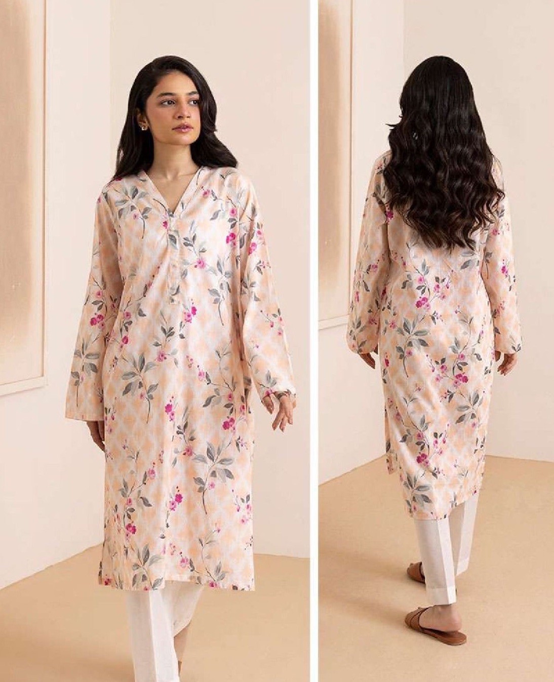 Zellbury Brand Lawn / Cotton Printed Shirt / Kurti – 1 Pc – 2 Medium Sizes -$18