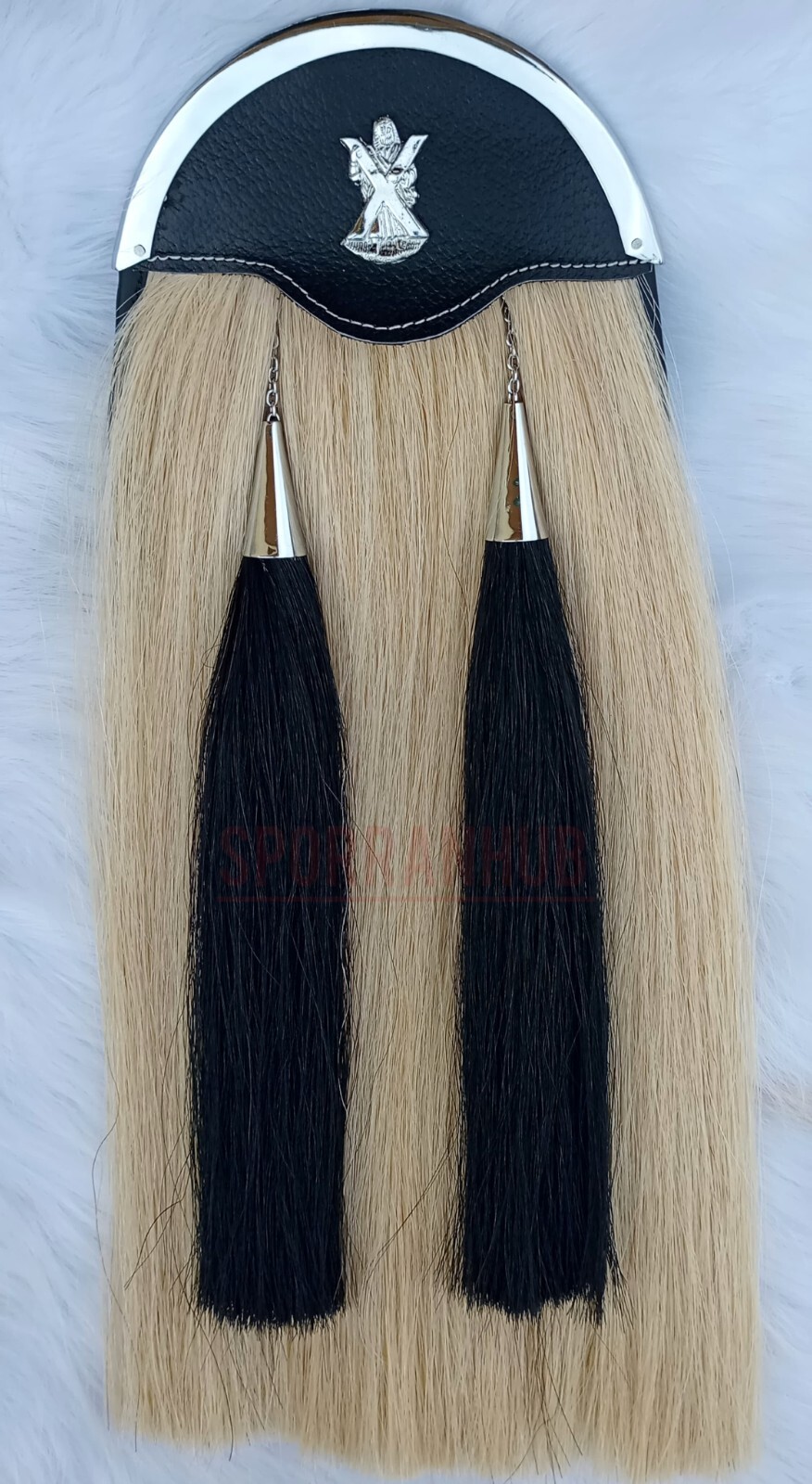 Original White Long Horse Hair Scottish Traditional Kilt Sporran High Quality