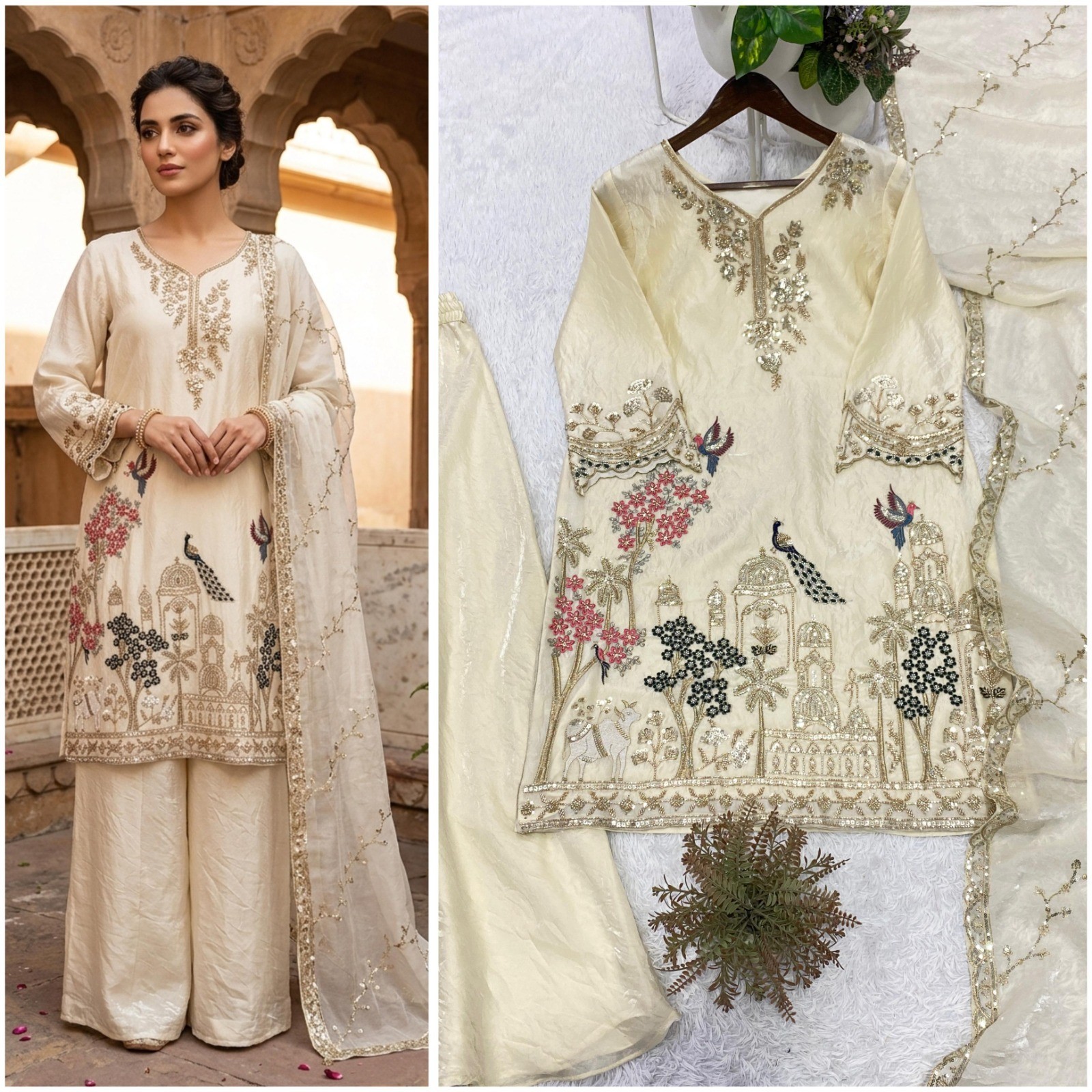 Designer Indian Pakistani top plazzo Bollywood Dress Party Wear Suit wedding