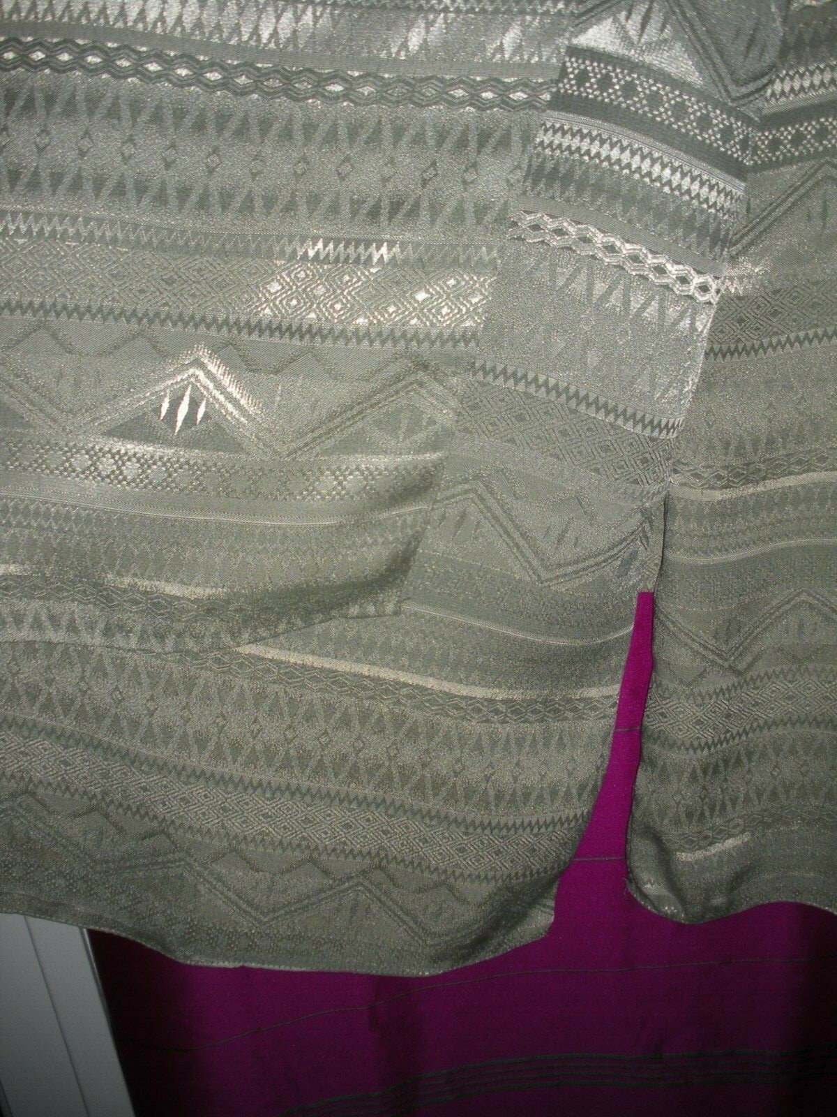 VIETNAM, TRADITIONAL TUNIC TOP AND WIDE SLACKS , NEW, SZ.6 OR 8,SILVER/GRAY