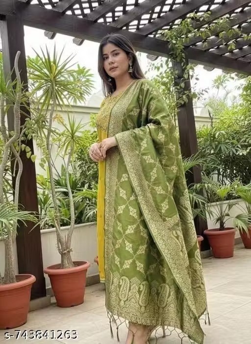 Indian Salwar Kameez Suit Readymade 3Pc Women Party Wear Dress Dupatta