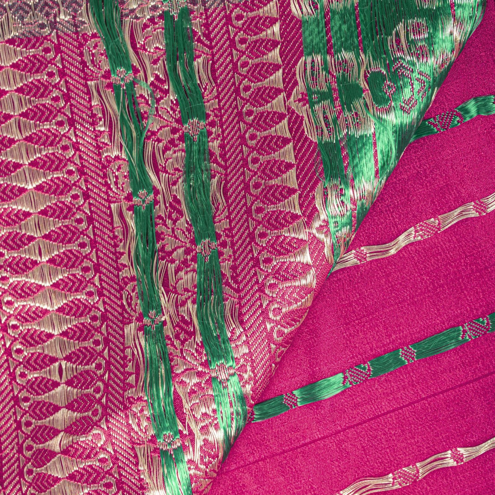 Sanskriti Vintage Pink Blend Silk Saree Zari Hand Woven Banarasi Brocade 5Ydsari