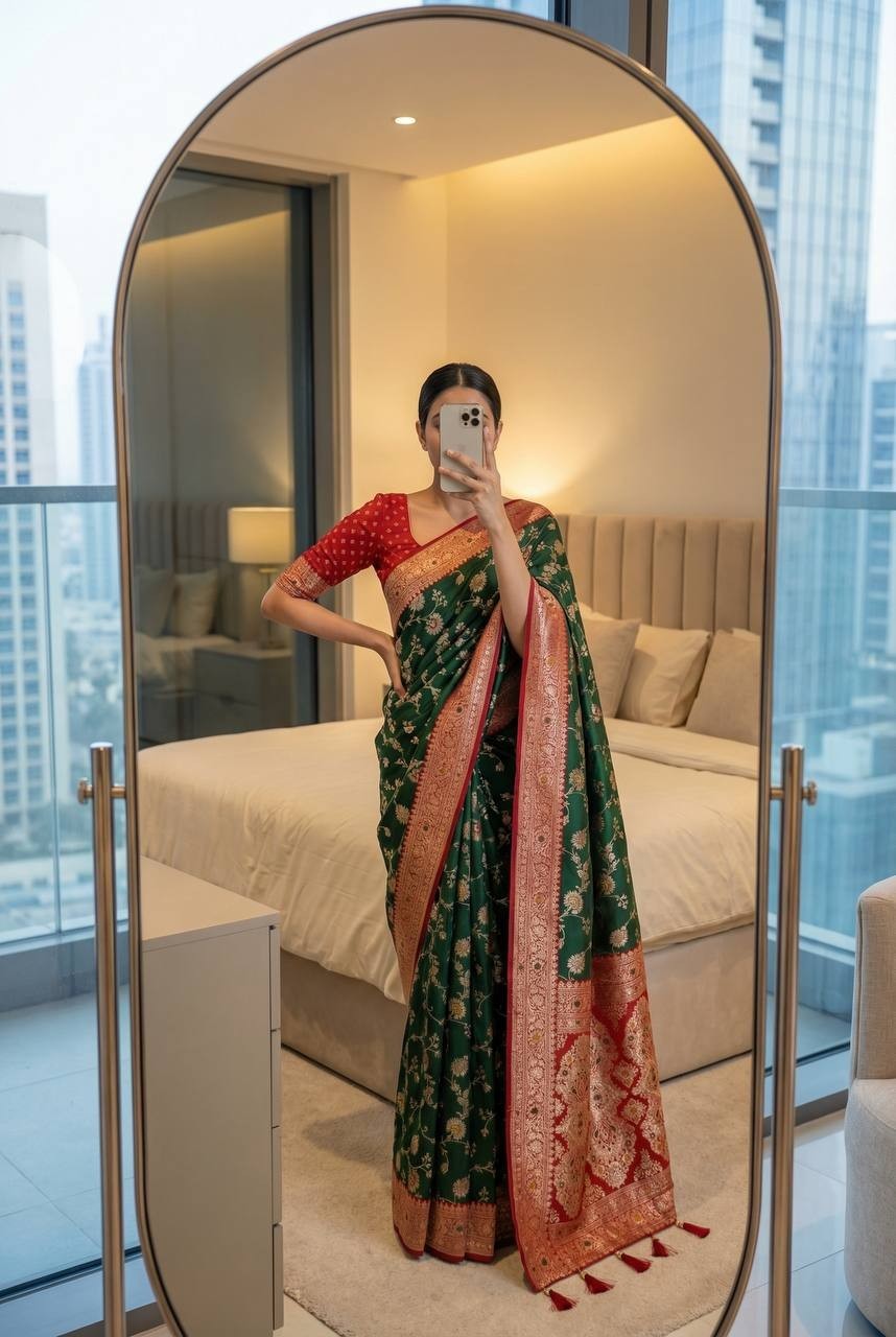 Un-Stitched Blouse Saree Designer Fancy Party Indian Wedding Party Wear Saree