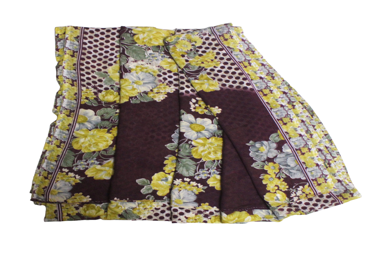 Printed Dress Sari Indian Women Wrap Used Floral Curtain Drape 5Y Saree Fabric