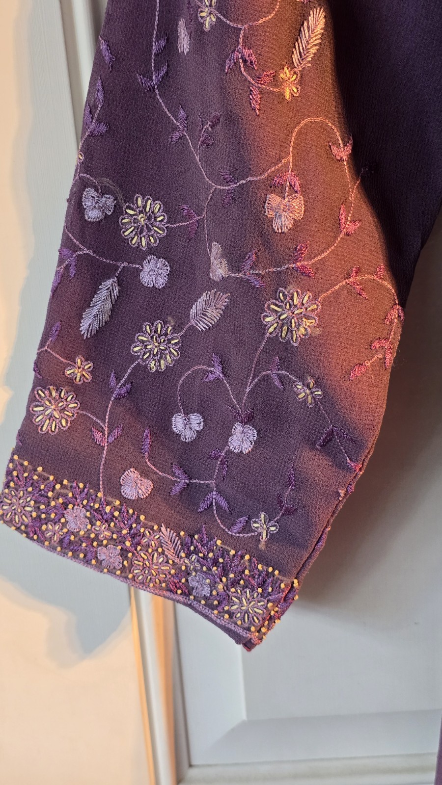 Beautiful Dusty Purple Embroidered Kameez Without Salwer
