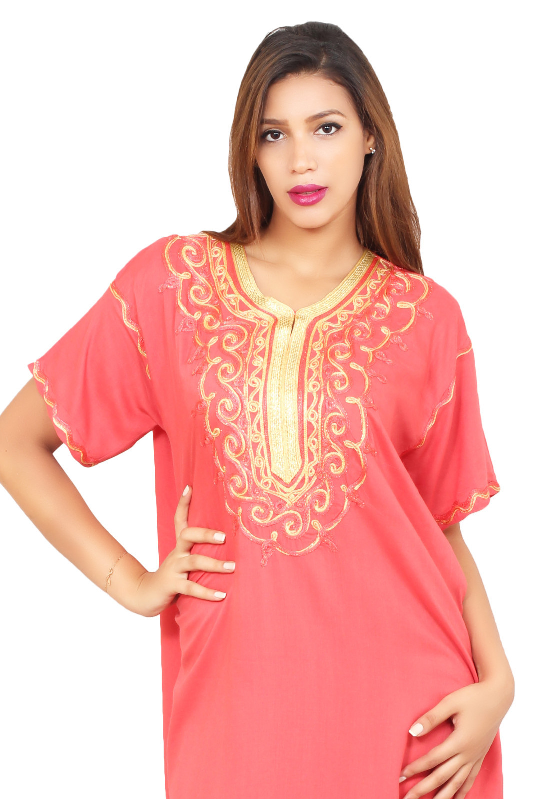 Caftan Moroccan Women kaftan Arabian Beach Summer Long Dress Muslim Abaya Cotton