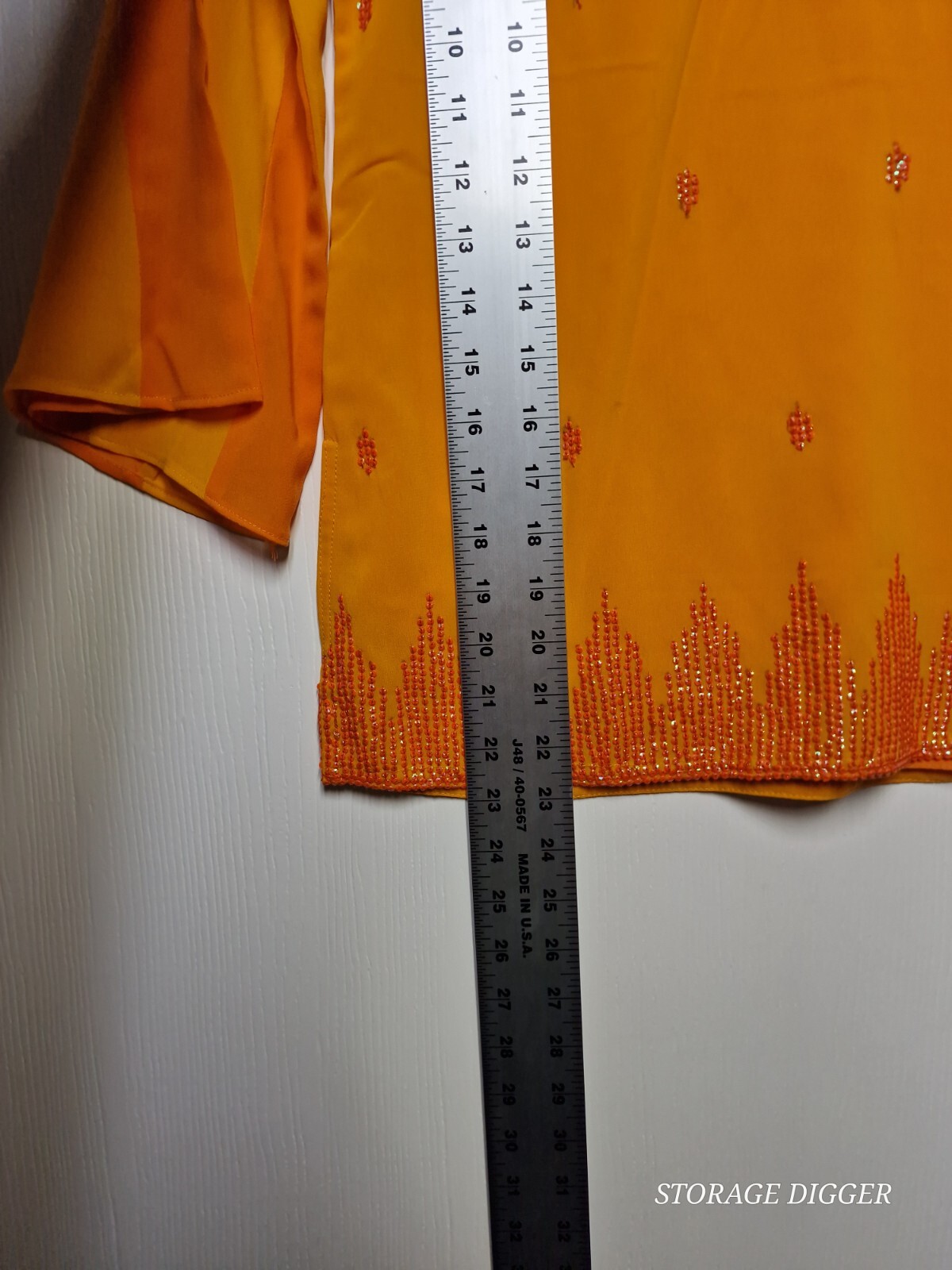 Indian Dupatta Kurta Sharara Set Women’s 36 Orange Sequin Round Neck Formal