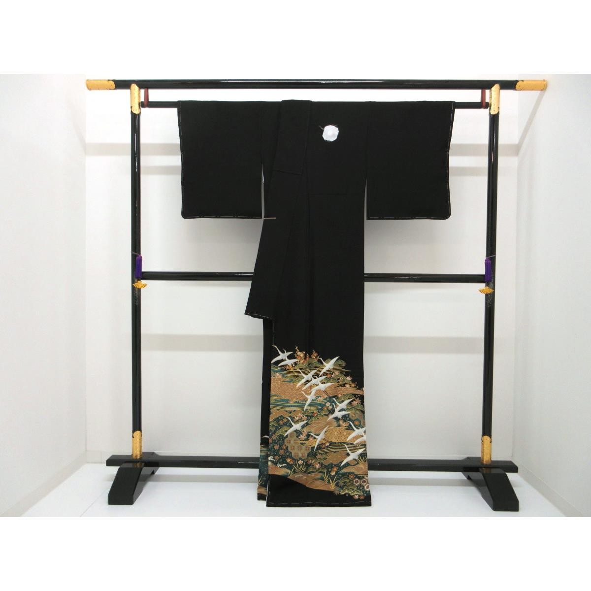 Authentic [Unused] JAPANESE KIMONO Yuzen Gold Leaf Processing Stone Mochi #2…