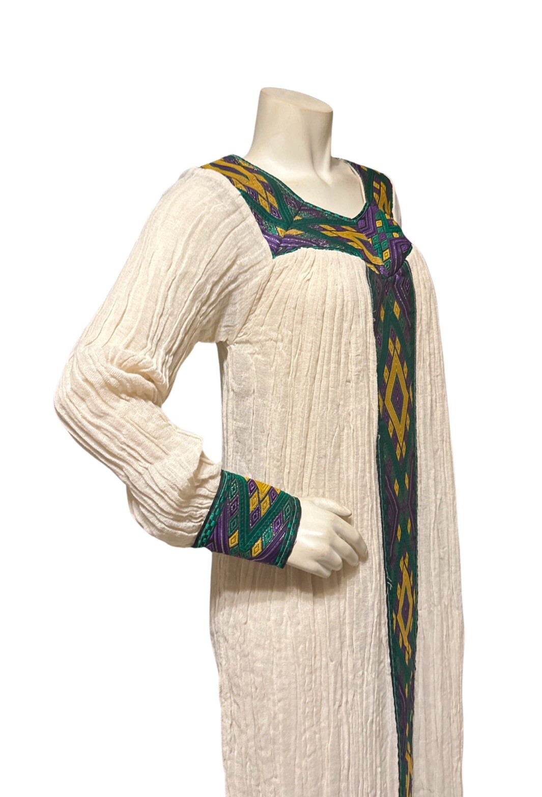 Ethiopian Traditional Dress Gauze Gold Metallic Ribbon Eritrean Habesha Kemis